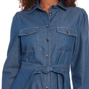 London Times Dark Blue Denim Dress